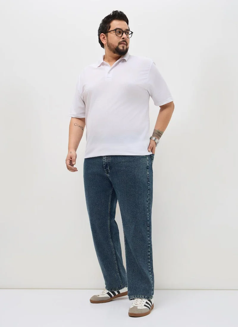 Urbano Fashion  Urbano Plus Men's Light Blue Regular Fit Heavy Washed Denim Jeans Stretchable for Men | Best Price UAE